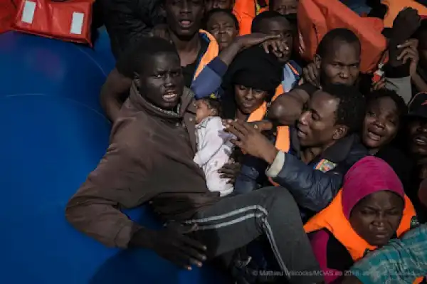 Photos: Over 500 African migrants including pregnant women and children rescued in the Mediterranean Sea